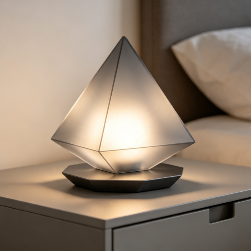 Modern Geometric Diamond-Style Frosted Sleep Lamp – Minimalist, Sophisticated Bedside Mood Light