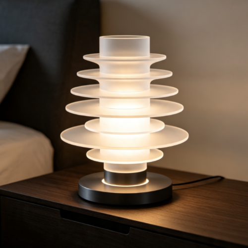Modern Multi-Layered Art Sleep Lamp – Minimalist & "Light Luxury" 3D Ambient Bedside Light