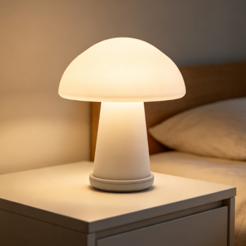 Pure White Frosted Spherical Ambient Sleep Light – Moonlight-Style Soft-Glow Bedside Night Light